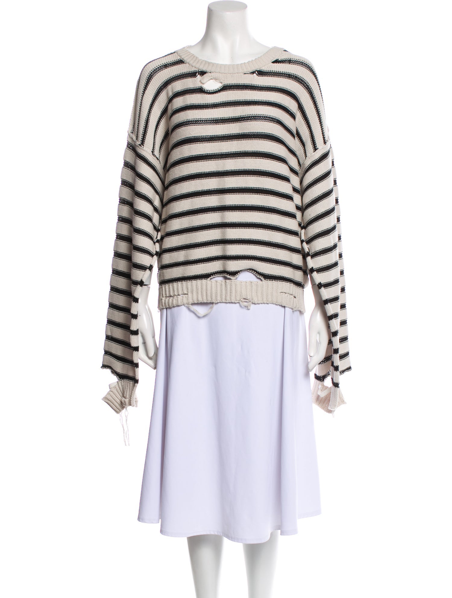 MM6 Maison Margiela Striped Scoop Neck Sweater